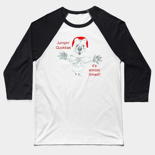 Jumping Quokkas it's almost Xmas!! Baseball T-Shirt by Acetry99